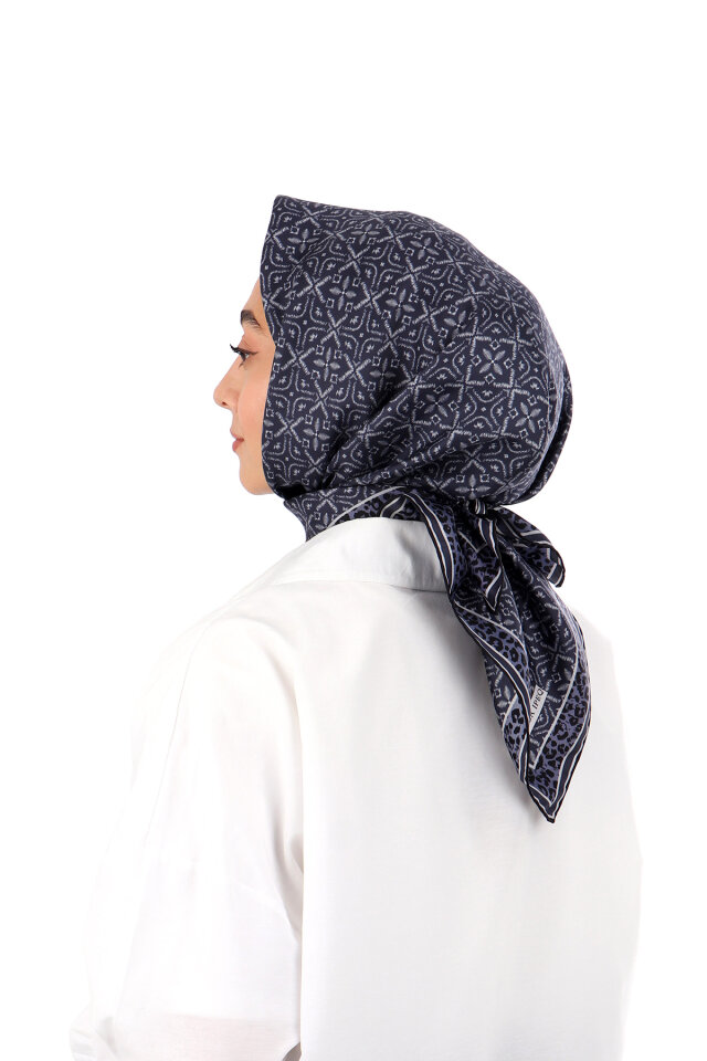 Amethyst Dream Pattern Twill Silk Scarf - 2