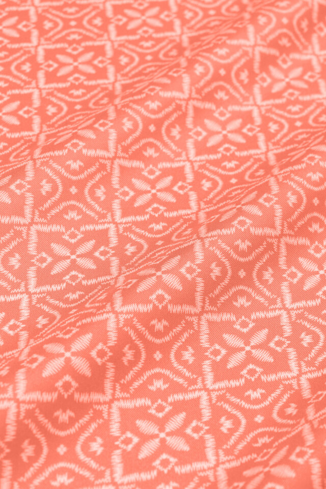 Coral Dream Pattern Twill Silk Scarf - 4