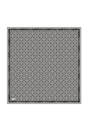 Cream Dream Pattern Twill Silk Scarf 