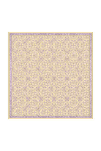 Yellow Dream Pattern Twill Silk Scarf 