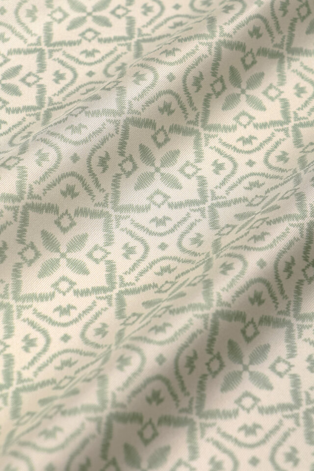 Aqua Green Dream Pattern Twill Silk Scarf - 4