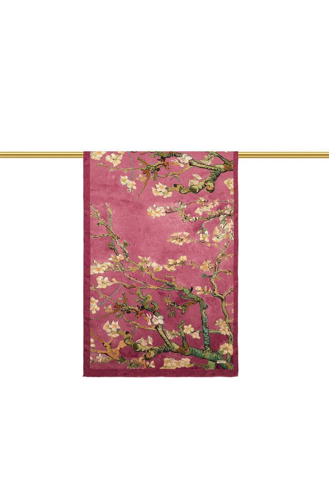 Dried Rose Almond Blossom Silk Scarf - 2