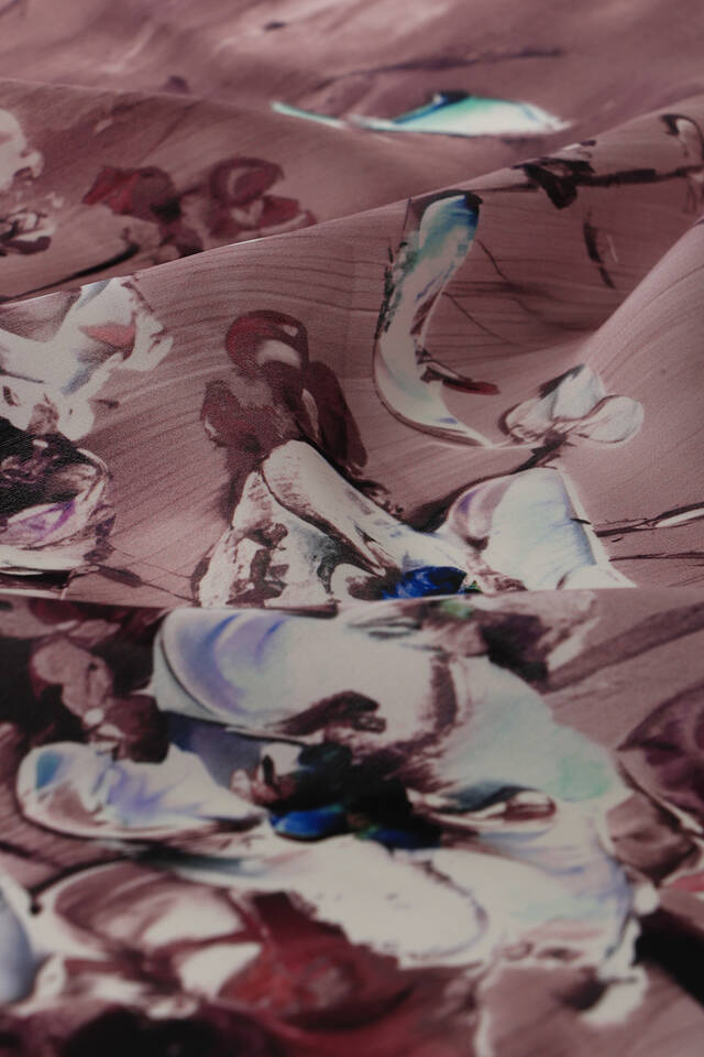 Dried Rose Anemone Pattern Silk Pocket Square - 3