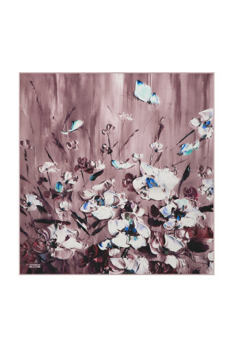 Dried Rose Anemone Pattern Silk Pocket Square 