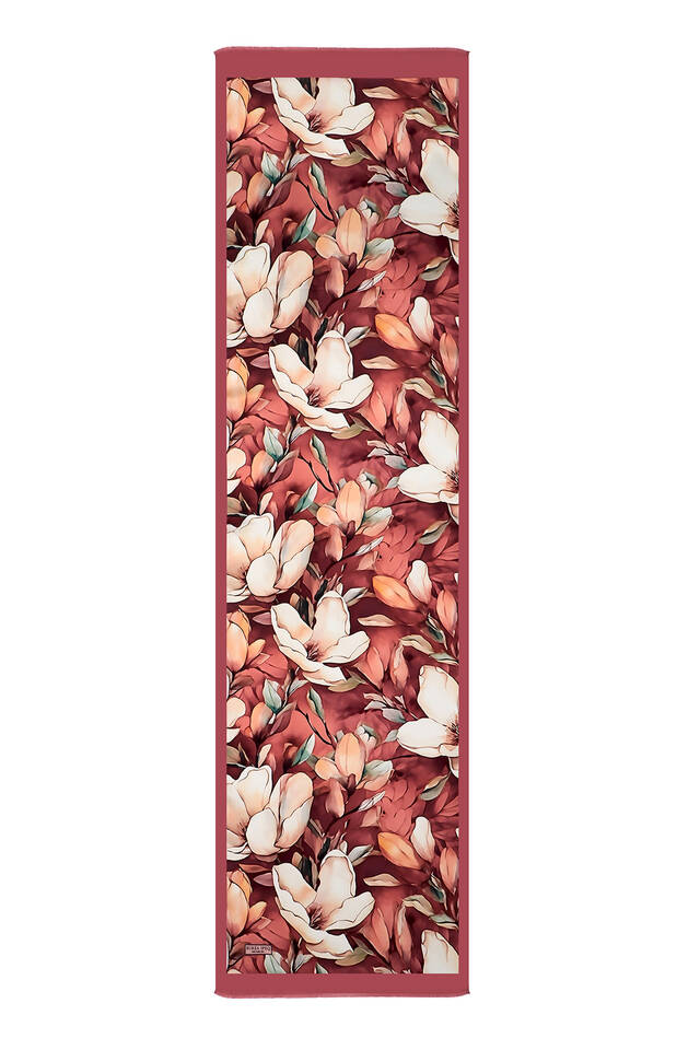 Dried Rose Daffodil Pattern Silk Foulard - 5