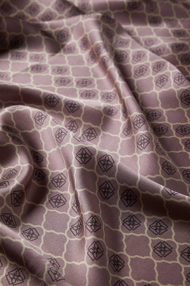Dried Rose Monogram Silk Square Scarf - 3