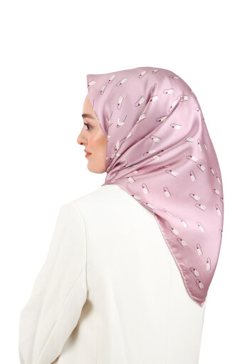 Dried Rose Snowdrop Sura Silk Square Scarf 