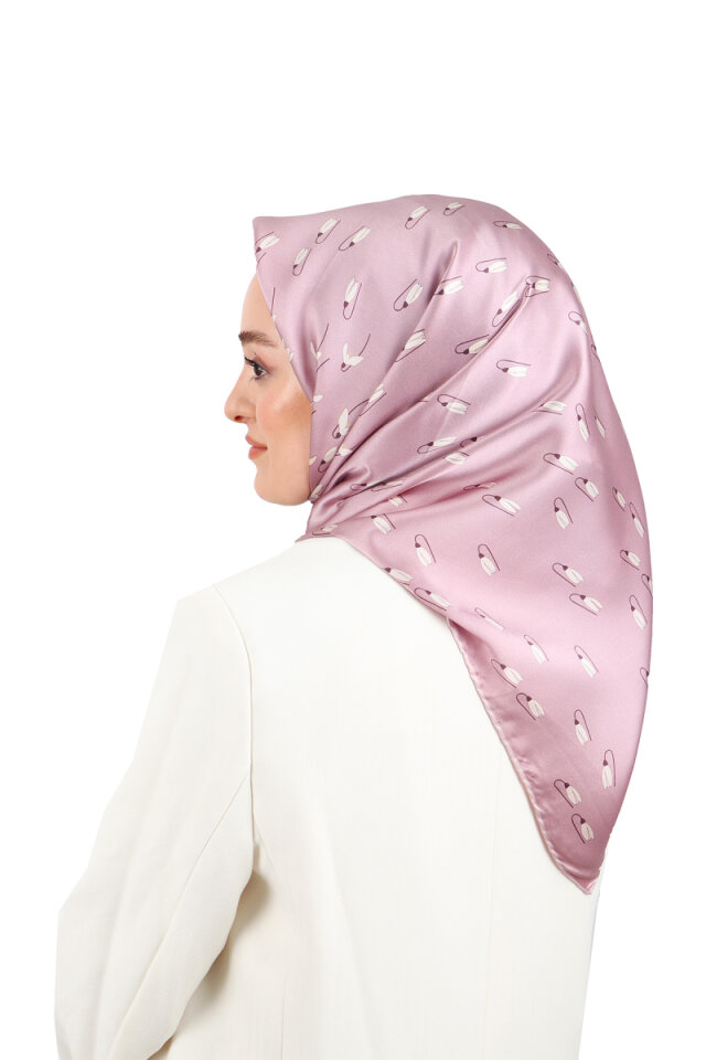 Dried Rose Snowdrop Sura Silk Square Scarf 