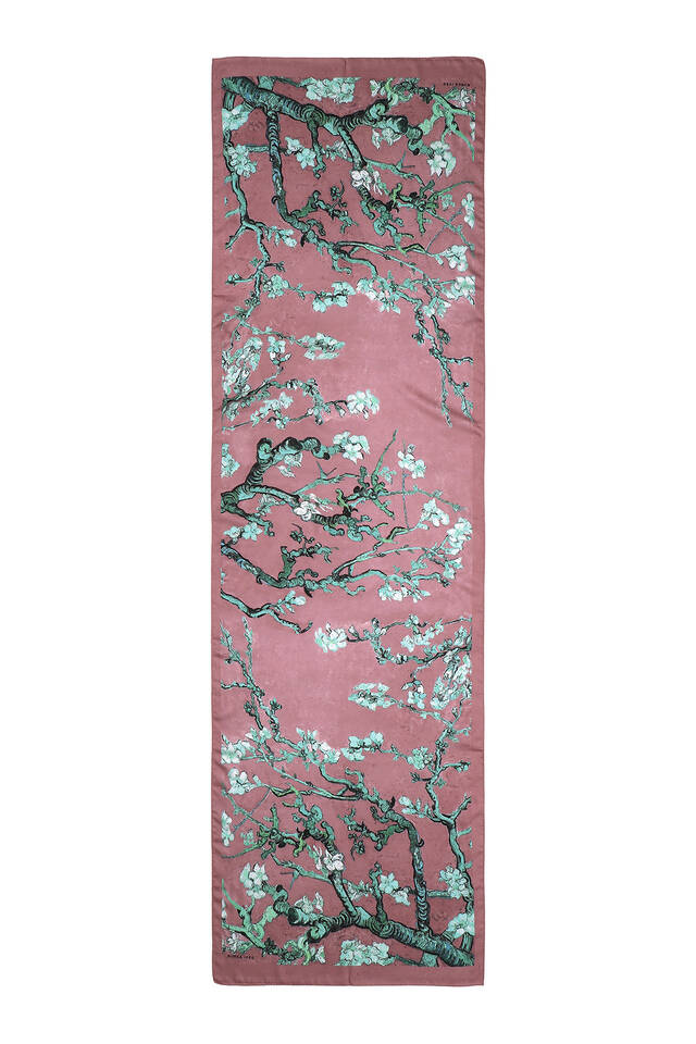 Dusty Rose Almond Blossom Silky Foulard - 3