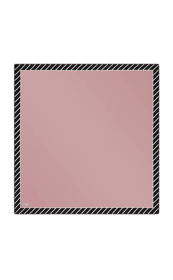 Dusty Rose Stripe Pattern Twill Silk Square Scarf - 2