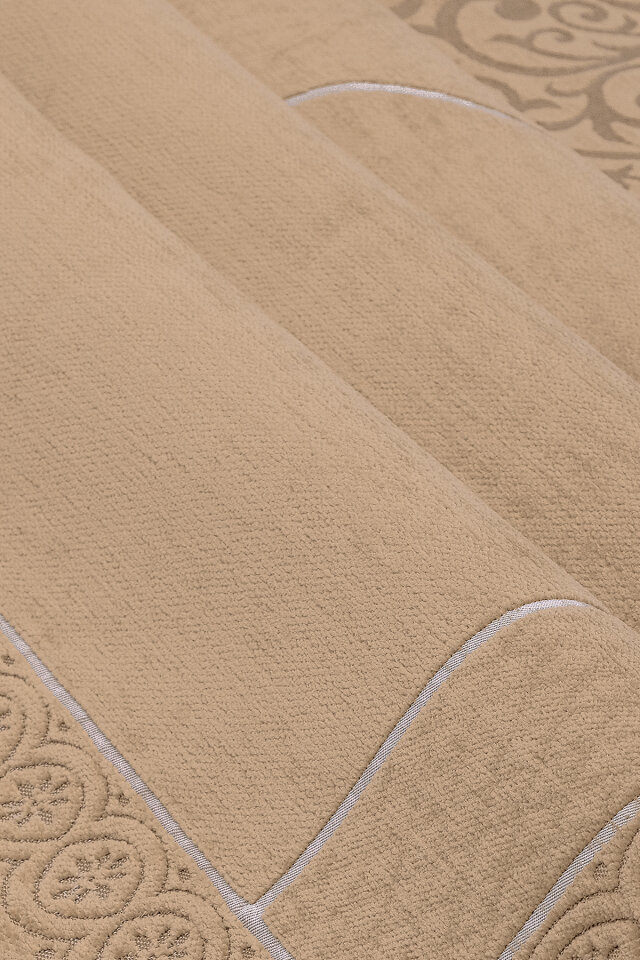 Bej Düz Renk Kabartmalı Özel Dokuma Seccade - 2