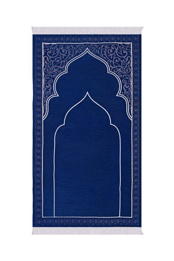 Lacivert Düz Renk Kabartmalı Özel Dokuma Seccade 