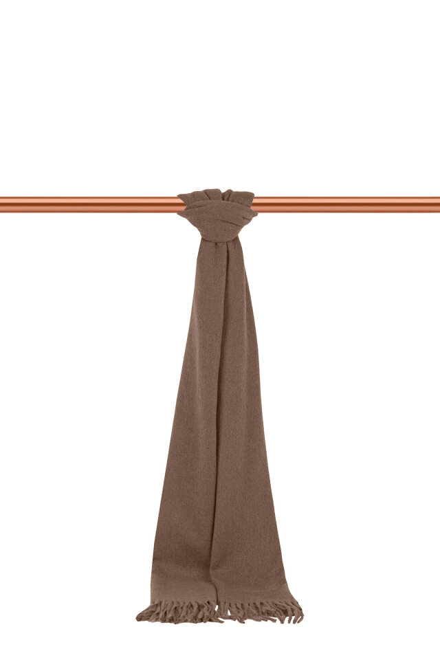 Acı Kahve Düz Renk Erkek Kaşkol - Bursa İpek