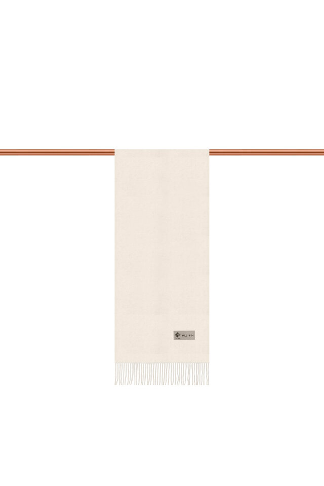 Ekru Düz Renk Erkek Kaşkol - 2