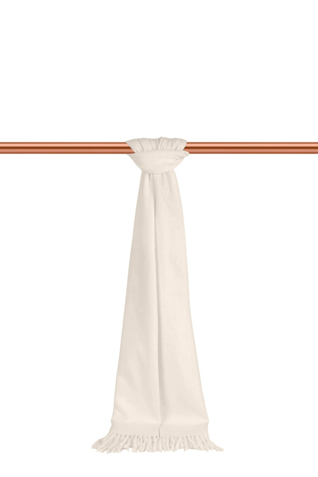 Ekru Düz Renk Erkek Kaşkol - 1