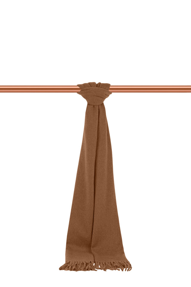 Kahverengi Düz Renk Erkek Kaşkol 