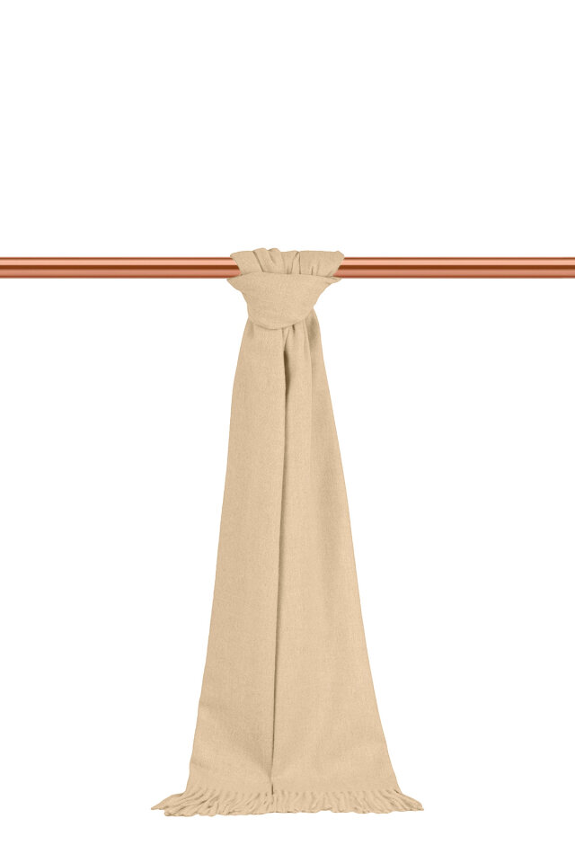 Krem Düz Renk Erkek Kaşkol - 1