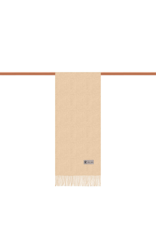 Krem Düz Renk Erkek Kaşkol - 2