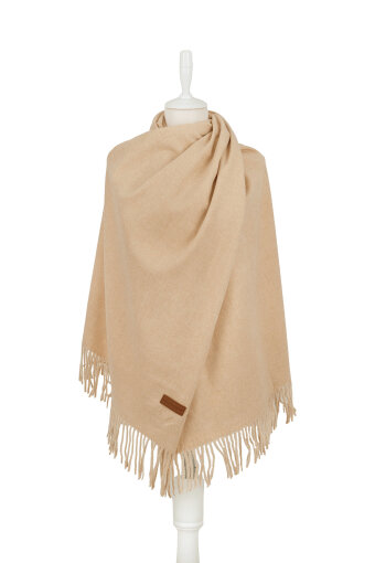 Bej Düz Renk Kışlık Şal 