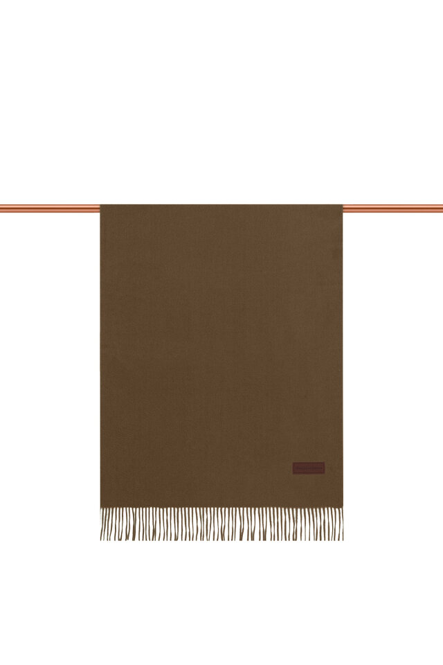 Kahverengi Düz Renk Kışlık Şal - 2