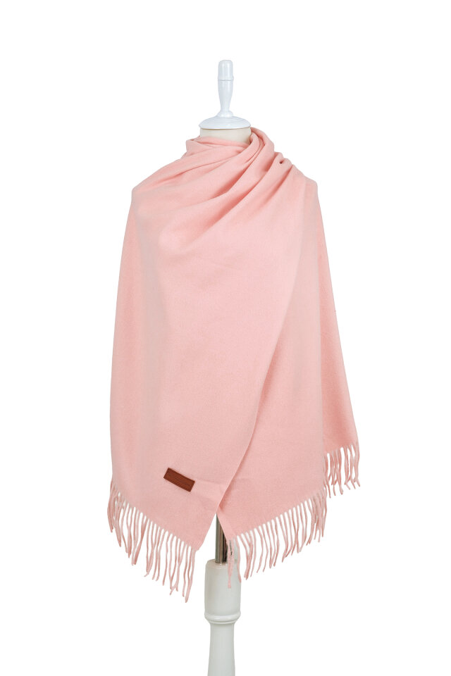 Pembe Düz Renk Kışlık Şal 