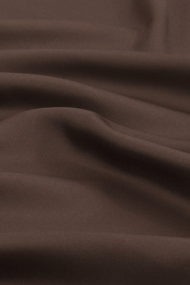 Acı Kahve Düz Renk Twill İpek Eşarp - 2