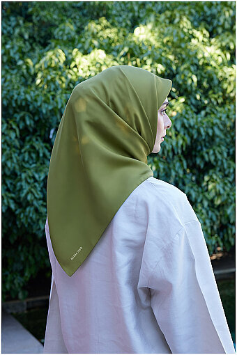 Bahçe Düz Renk Twill İpek Eşarp 
