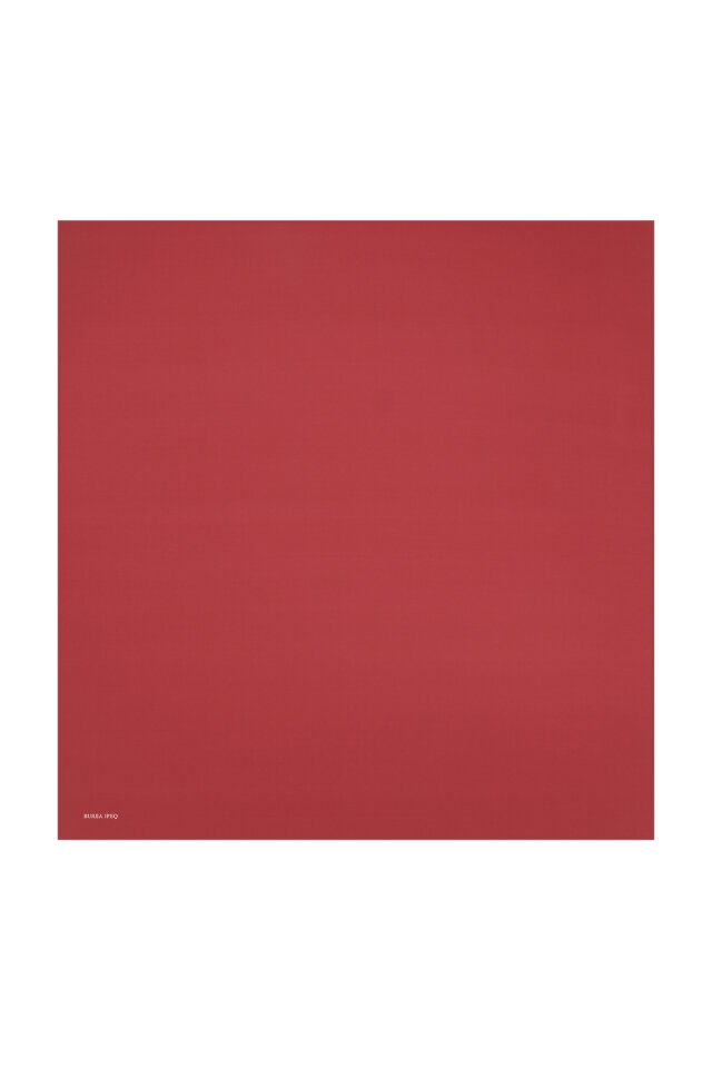 Bordo Düz Renk Twill İpek Eşarp - 1
