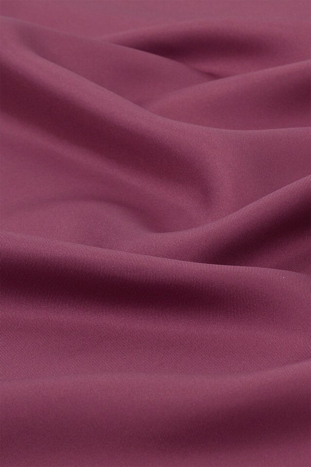 Burgonya Düz Renk Twill İpek Eşarp - 2