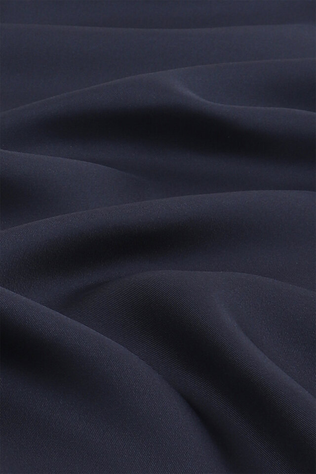 Lacivert Düz Renk Twill İpek Eşarp - 2