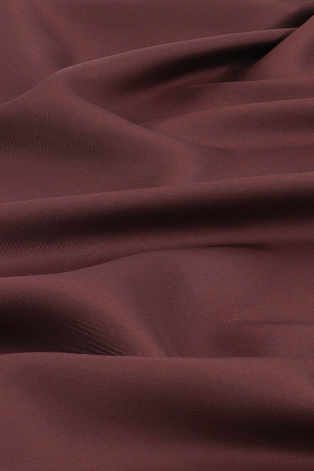 Mürdüm Düz Renk Twill İpek Eşarp - Bursa İpek