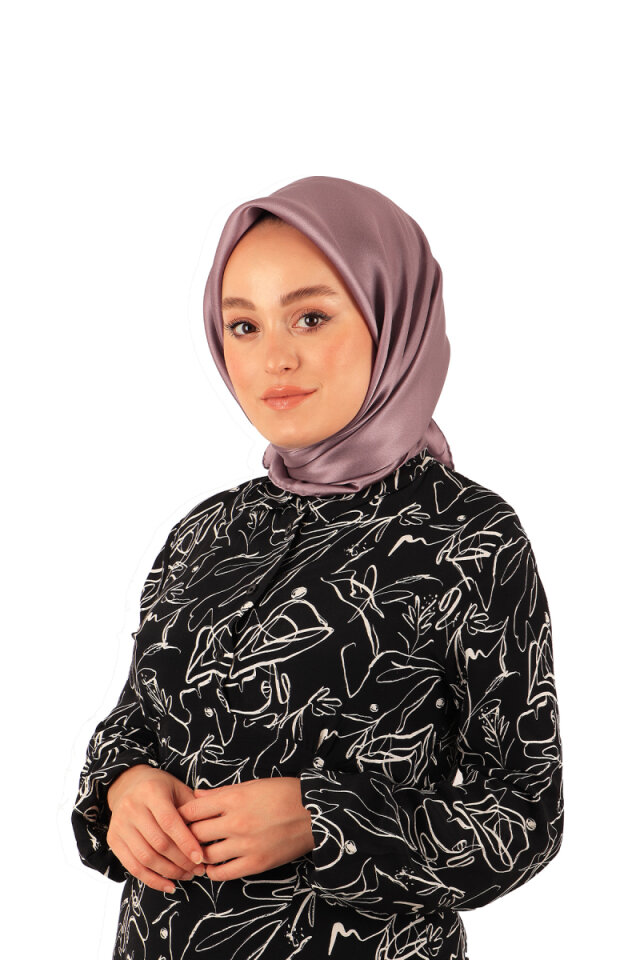 Gül Kurusu Düz Renk Sura İpek Eşarp 