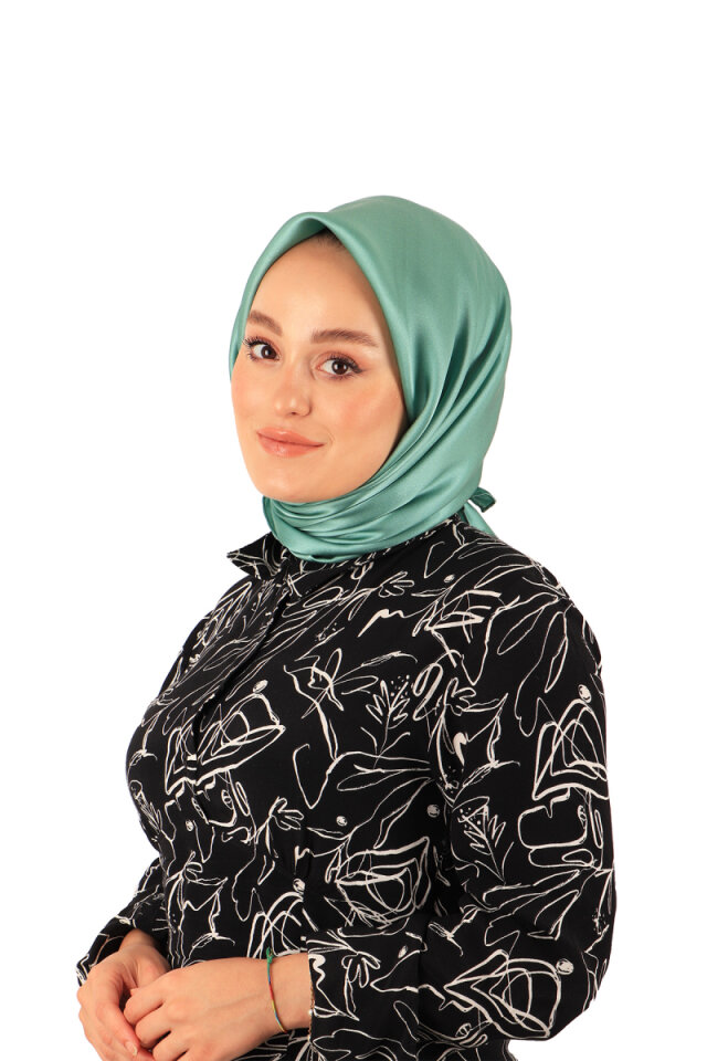 Mint Düz Renk Sura İpek Eşarp 