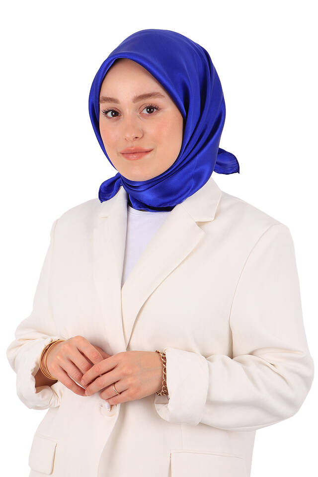 Saks Düz Renk Sura İpek Eşarp - 2