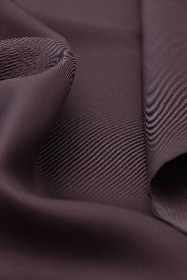 Mürdüm Düz Renk Twill İpek Eşarp - 3
