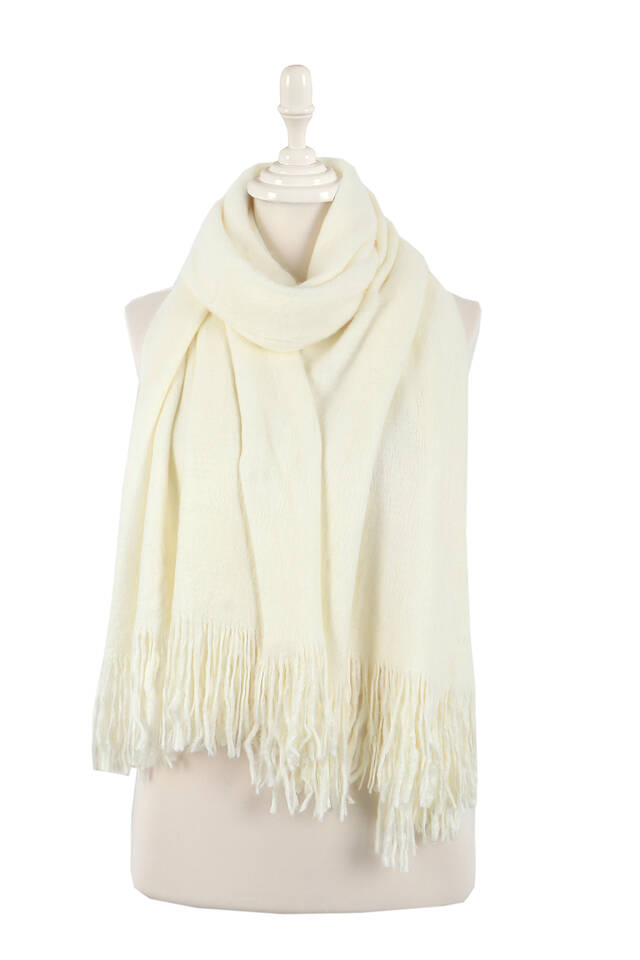 Ecru Angora Shawl - 3