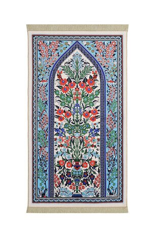 Ecru Bamboo Carpet Prayer Rug 