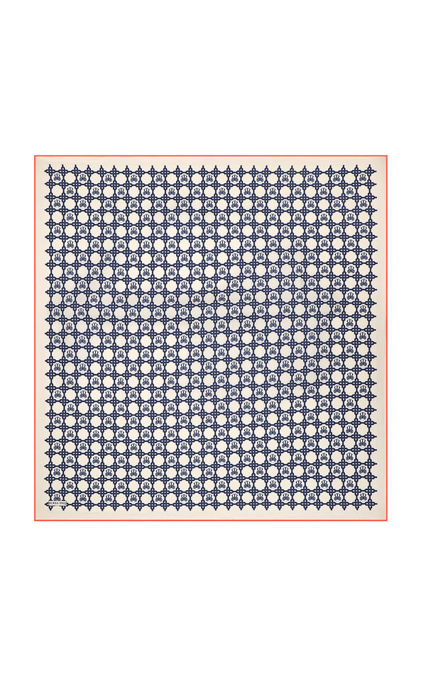 Ecru Chain Monogram Twill Silk Square Scarf - 2