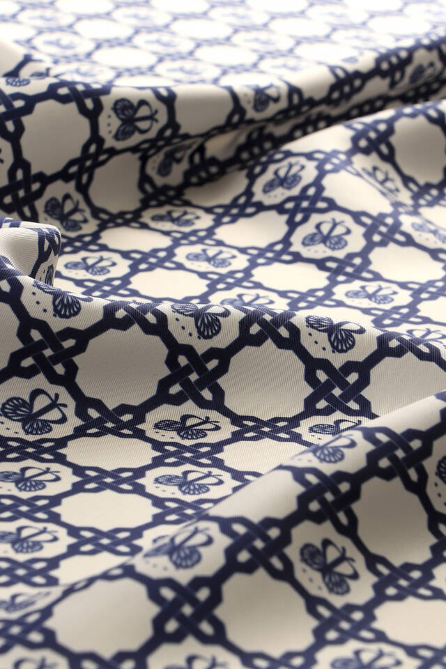 Ecru Chain Monogram Twill Silk Square Scarf - 3