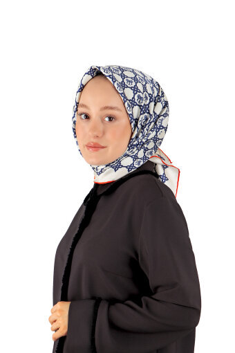 Ecru Chain Monogram Twill Silk Square Scarf 