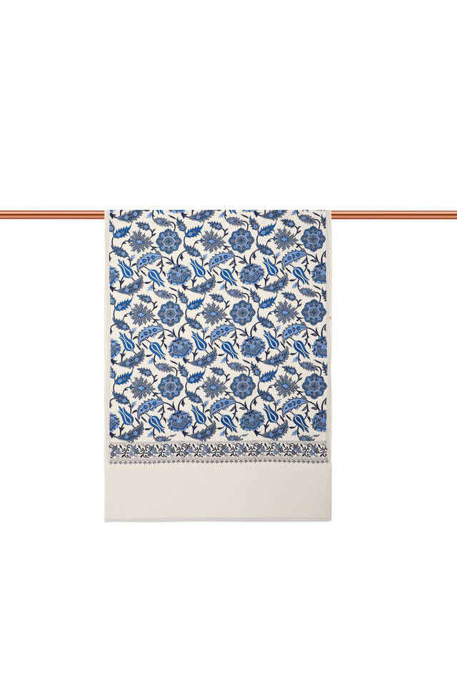 Ecru Fully Embroidered Suzani Wool Shawl - 3