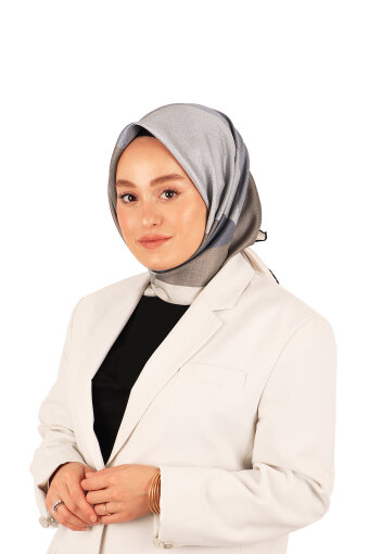 Ecru Gray Geometric Pattern Twill Silk Square Scarf 