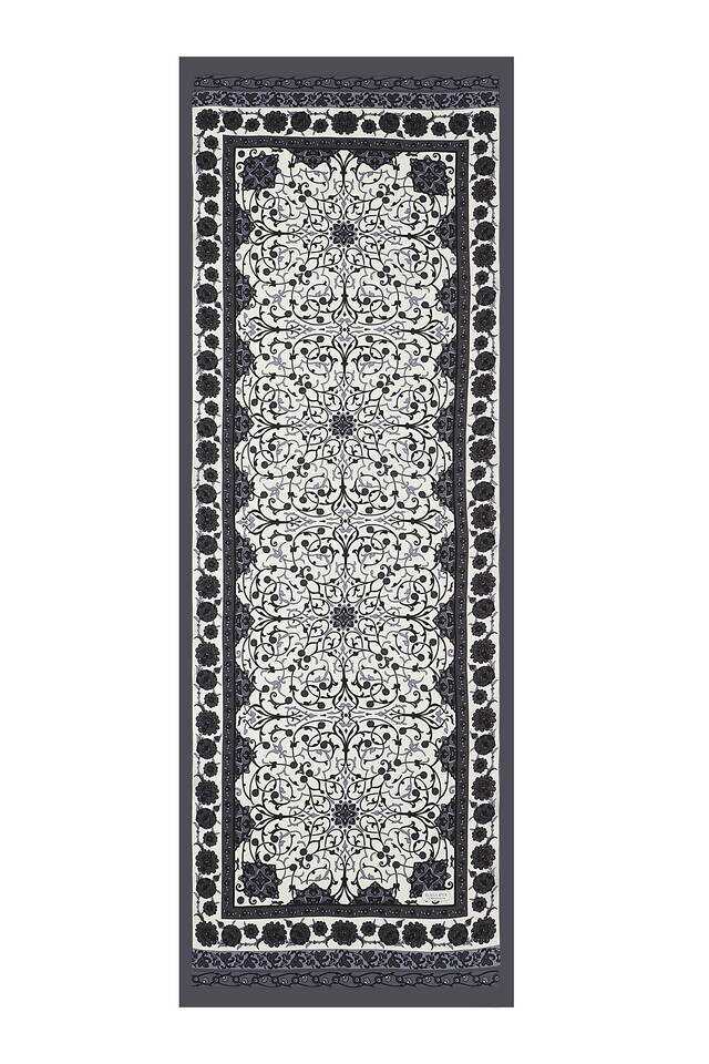 Ecru Gray Ivy Silk Foulard - 4