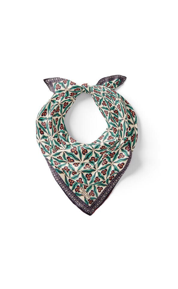 Ecru Mint Çintemani Pattern Silk Pocket Square - 2