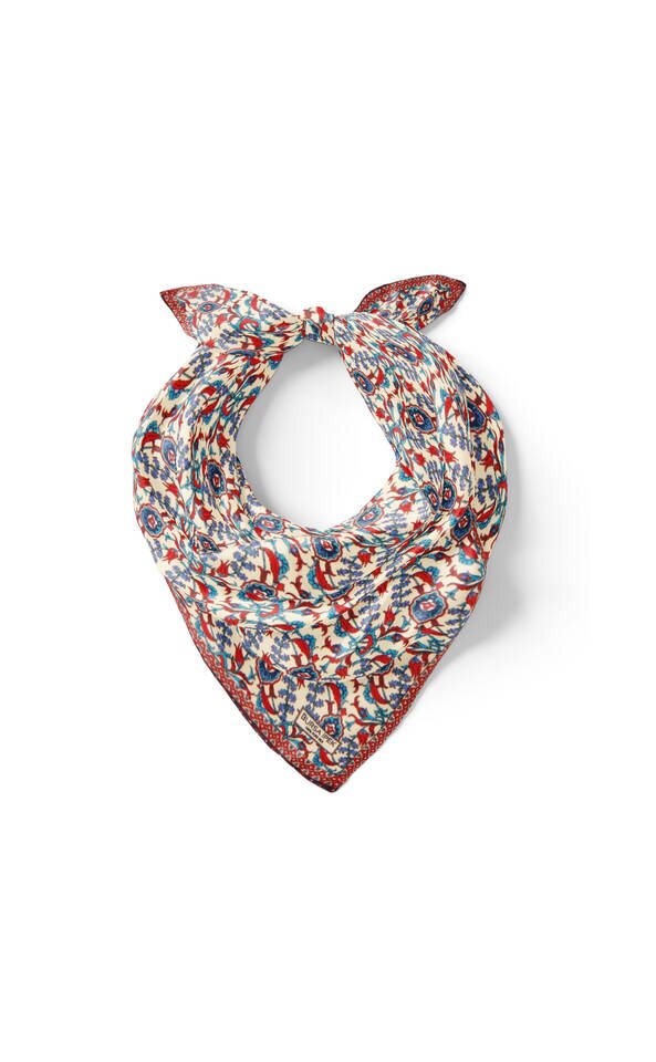 Ecru Saks Ivy Tulip Pattern Silk Pocket Square - 2