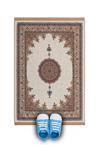 Ecru Velvet Children's Prayer Rug 