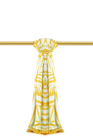 Asit Yeşil Ekin Desen Twill İpek Şal 