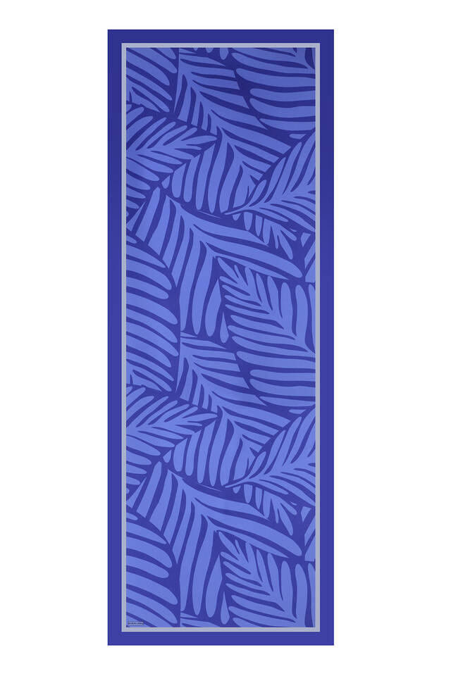 Mavi Ekin Desen Twill İpek Şal - 4