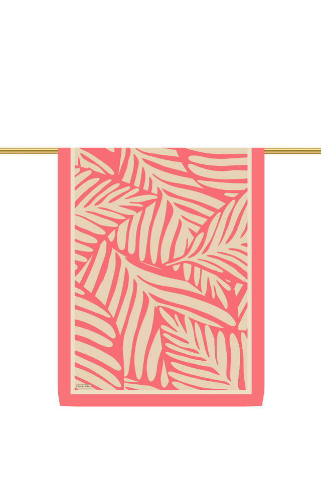 Pembe Ekin Desen Twill İpek Şal - 3