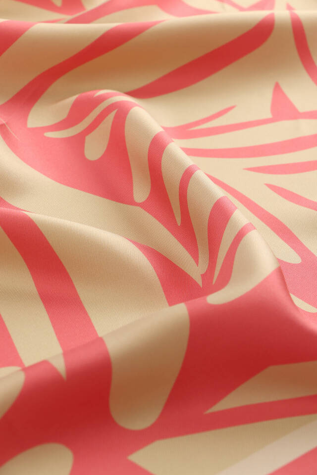 Pembe Ekin Desen Twill İpek Şal - 5